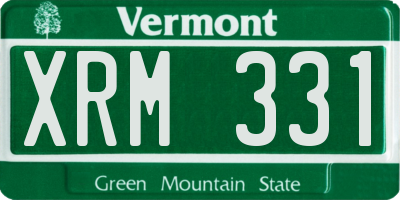 VT license plate XRM331