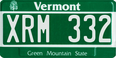 VT license plate XRM332