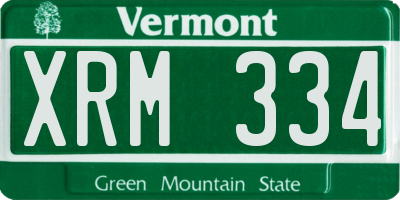 VT license plate XRM334