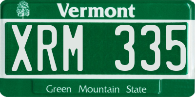 VT license plate XRM335