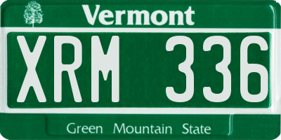 VT license plate XRM336