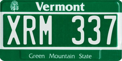 VT license plate XRM337