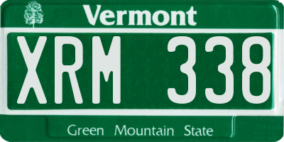 VT license plate XRM338