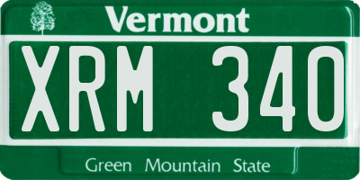 VT license plate XRM340