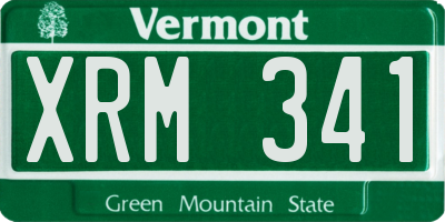 VT license plate XRM341