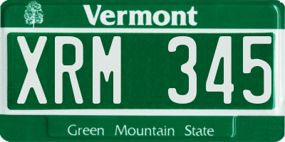 VT license plate XRM345