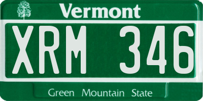 VT license plate XRM346