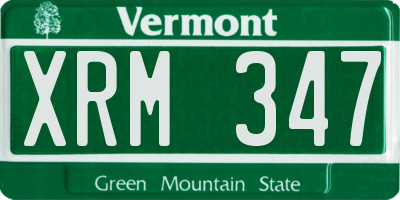 VT license plate XRM347