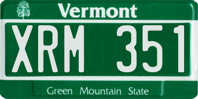 VT license plate XRM351