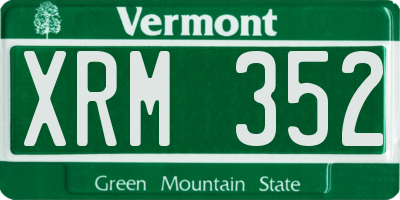VT license plate XRM352