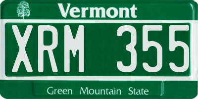 VT license plate XRM355