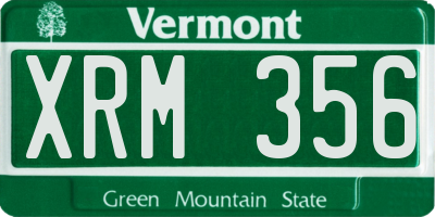 VT license plate XRM356