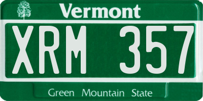 VT license plate XRM357