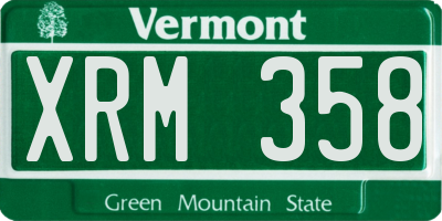 VT license plate XRM358