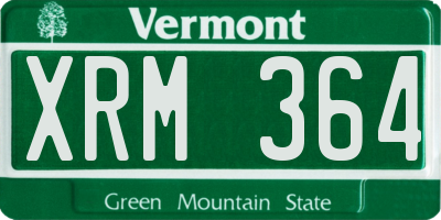 VT license plate XRM364