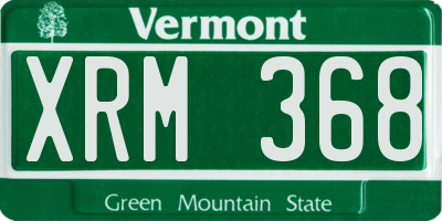 VT license plate XRM368
