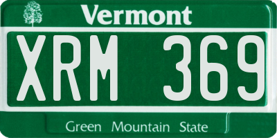 VT license plate XRM369