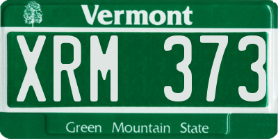 VT license plate XRM373