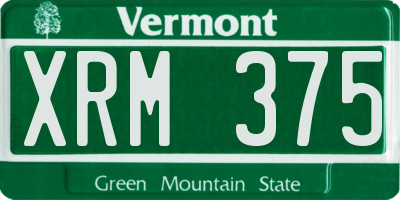 VT license plate XRM375