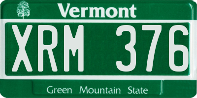 VT license plate XRM376