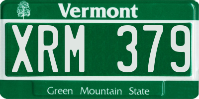 VT license plate XRM379