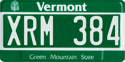 VT license plate XRM384