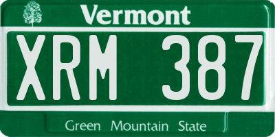 VT license plate XRM387