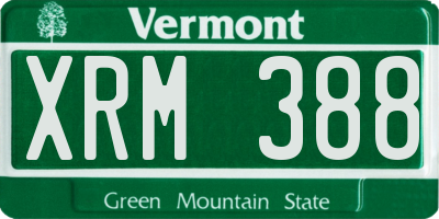 VT license plate XRM388