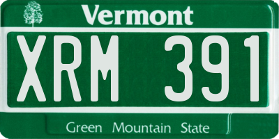 VT license plate XRM391