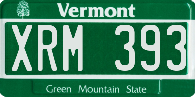 VT license plate XRM393