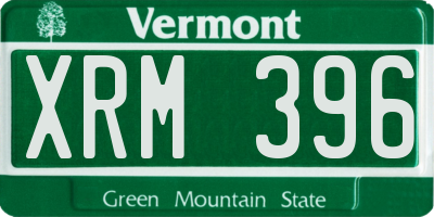 VT license plate XRM396