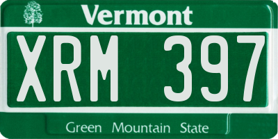 VT license plate XRM397