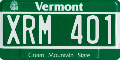 VT license plate XRM401