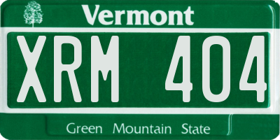 VT license plate XRM404