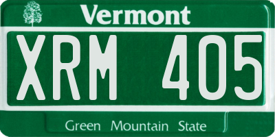 VT license plate XRM405