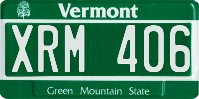 VT license plate XRM406