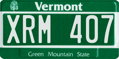 VT license plate XRM407