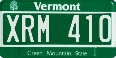VT license plate XRM410