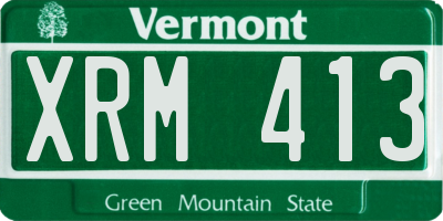 VT license plate XRM413