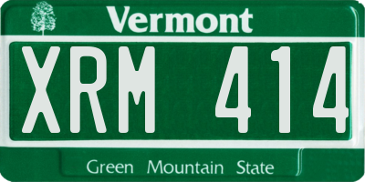 VT license plate XRM414