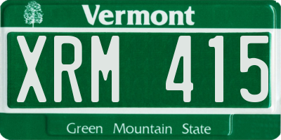 VT license plate XRM415
