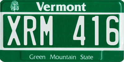VT license plate XRM416