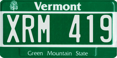 VT license plate XRM419