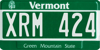 VT license plate XRM424