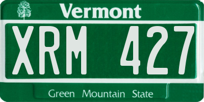 VT license plate XRM427