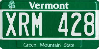 VT license plate XRM428