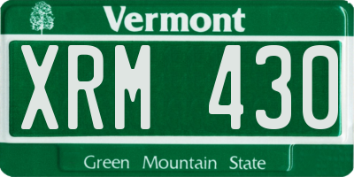 VT license plate XRM430