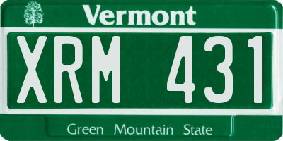 VT license plate XRM431