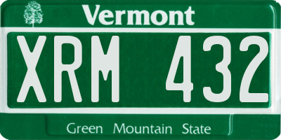 VT license plate XRM432