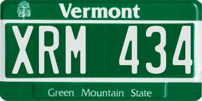 VT license plate XRM434